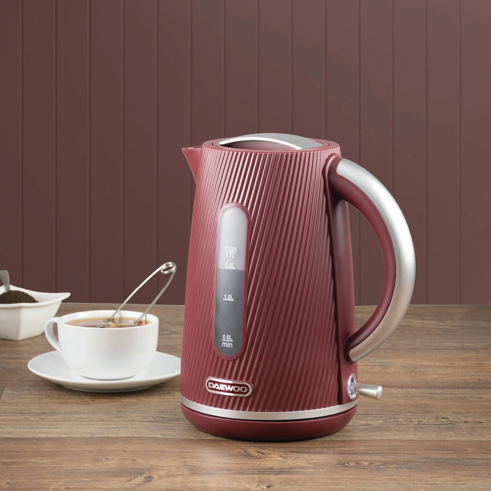 image 1 of Daewoo Cascade Matching Kettle & 2-Slice Toaster Set 1.7 L 3 kW Fast Boil Black | 2-slice
