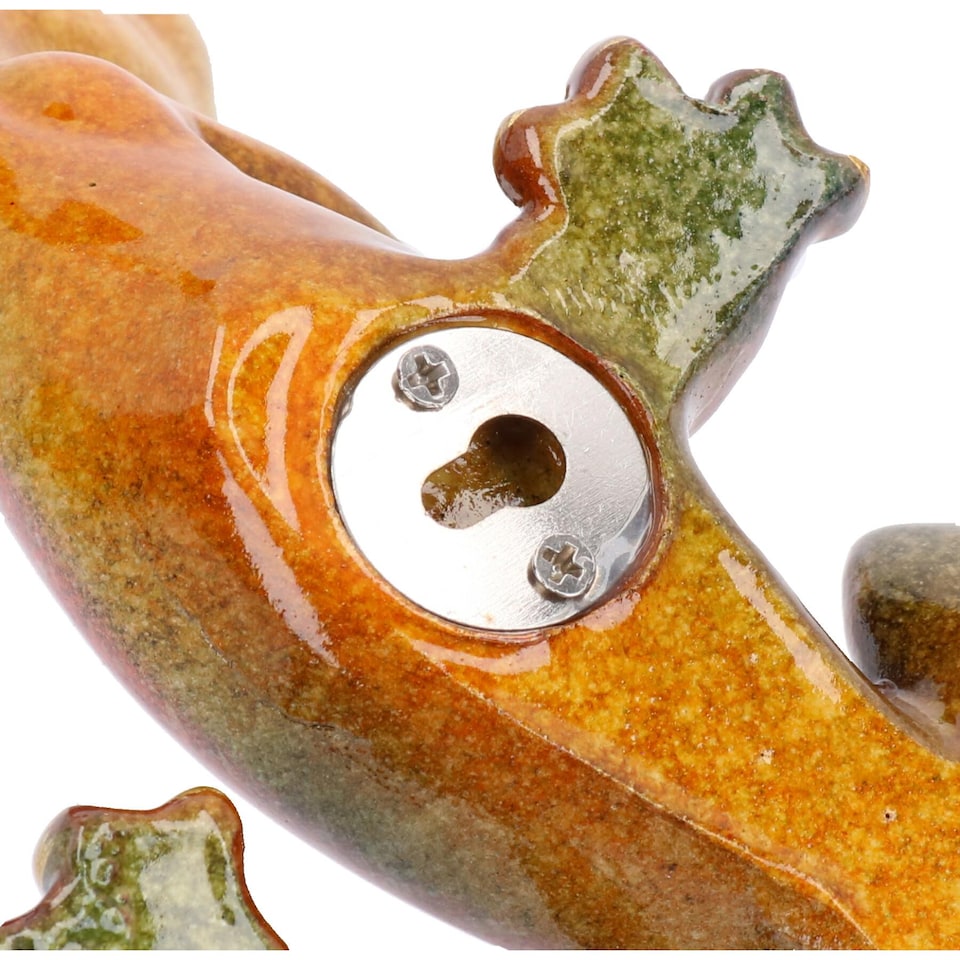 image 1 of Red Speckled Gecko Lizard Resin Wall Shed Sculpture Decor Statue Medium