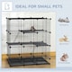 image 8 of PawHut 30 Pcs DIY Expandable Pet Cage Steel Bars w/ Doors Trays Plastic Corners