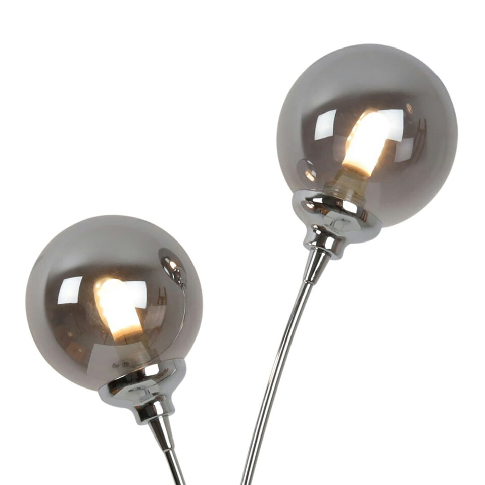 image 1 of Bungo 2 Light Polished Chrome & Smoked Glass Table Lamp
