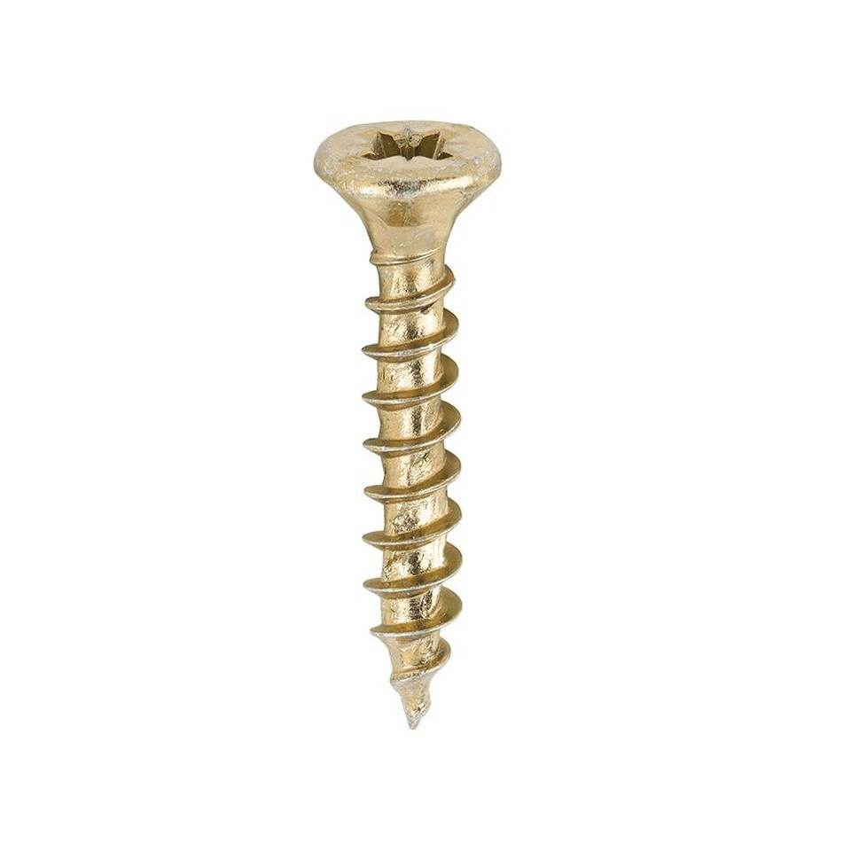 image 1 of Timco - Velocity Premium Multi-Use Screws - PZ - Double Countersunk - Yellow (Size 4.0 x 25 - 200 Pieces)
