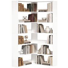 HOMCOM 7 Tiers Corner Bookshelf, L-Shaped
