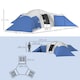 image 5 of Outsunny Large Tunnel Tent with 3 Bedroom, Living Area and Porch, Blue Blue | Blue