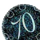 image 2 of Unique Party Foil Glitter 70th Foil Balloon - Black/Silver - One Size Black