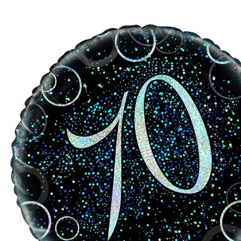 image 1 of Unique Party Foil Glitter 70th Foil Balloon - Black/Silver - One Size Black