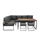 image 2 of Aluminium Corner Sofa Set With Black Rattan Storage Box - Wood Effect