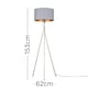 image 3 of ValueLights Camden Brushed Chrome Tripod Floor Lamp Grey & Copper Shade | Grey