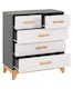 image 2 of Cleveland 3+2 Drawer Chest - L40 x W80 x H92 cm - White/Grey Metal Effect