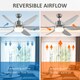 image 5 of HOMCOM Reversible Ceiling Fan w/ Light, 6 Blades Indoor LED Lighting Fan, Silver