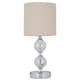 image 2 of First Choice Lighting Set of 2 Chrome Two Ball Table Lamps with Natural Linen Shades Chrome | Brown