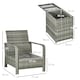 image 5 of Outsunny 3 PCs PE Rattan Garden Sofa Set with 2 Chairs & Storage Table