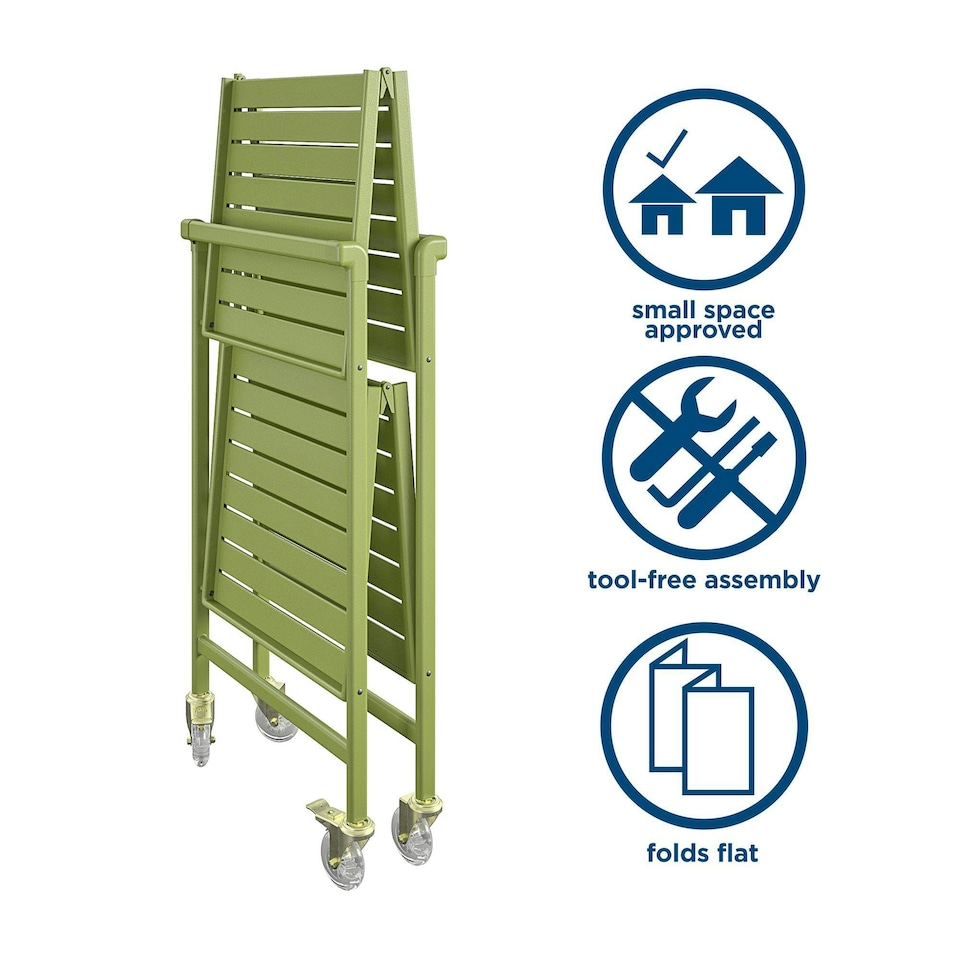 image 1 of Cleo Folding Serving Cart InOut Kiwi Green