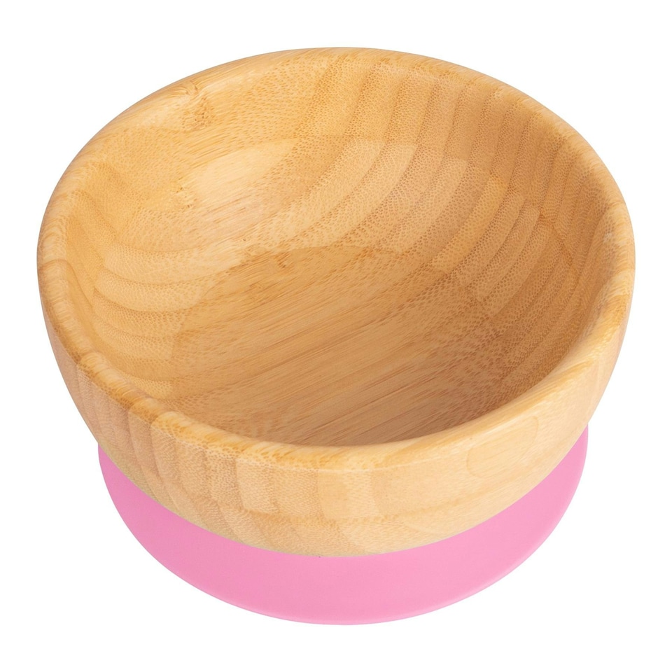 image 1 of Tiny Dining Children's Bamboo Suction Bowl - Pink Pink