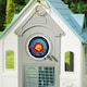 image 8 of AIYAPLAY 5-in-1 Playhouse for Kids Outdoor Indoor, Garden House with Basketball Hoop, Football, Dartboard, Ring Toss, Wendy House for Kids 2-5 Years Old | Yellow