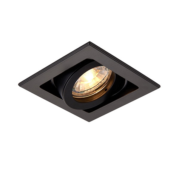 Netlighting Xeno Square Recessed Titlable Downlight Matt Black Dimmable