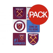 West Ham United FC Car Decal Set (Pack of 6) - Claret Red/Sky Blue - One Size