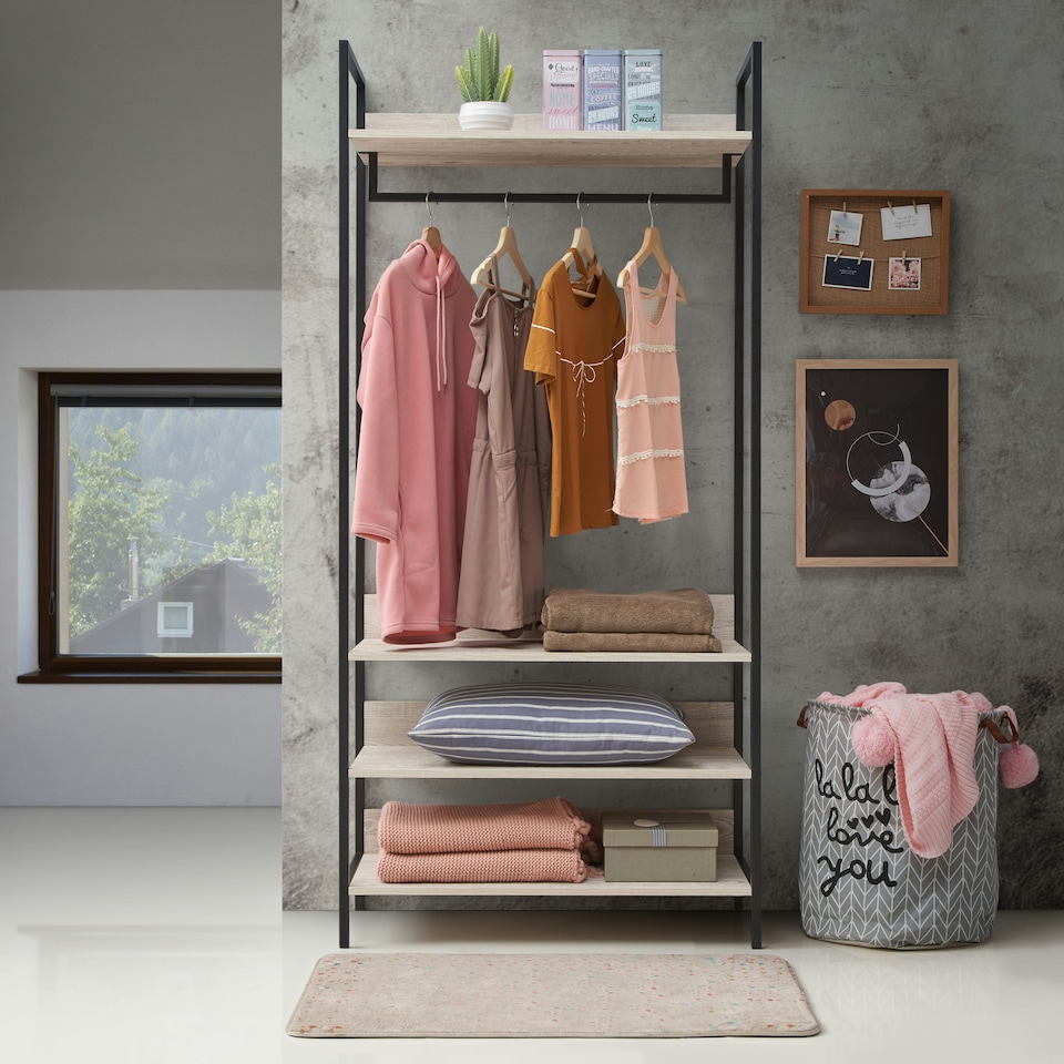 image 1 of Open Wardrobe with 4 Shelves