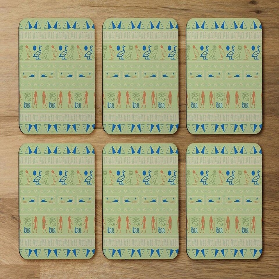 image 1 of Hieroglyphic egyptian language symbols (Coaster)