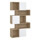 image 1 of Maze Asymmetrical Bookcase with 3 Doors in Jackson Hickory and White High Gloss