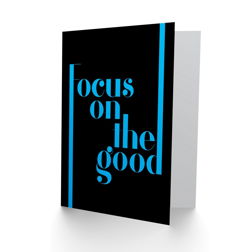 image 1 of Focus On The Good Affirmation Quote Modern Good Luck Card