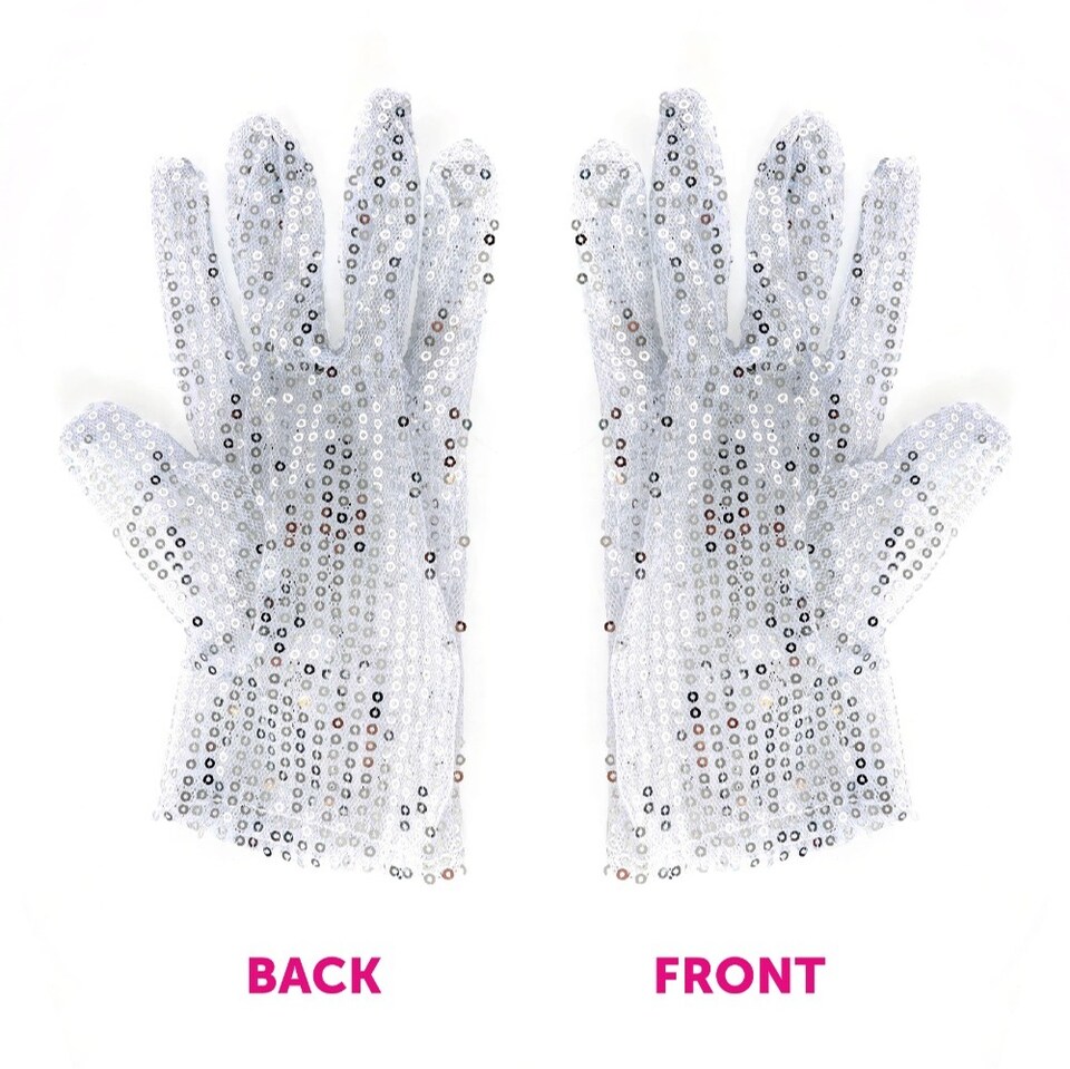 image 1 of King of Pop Sequin Glove | Silver | 1
