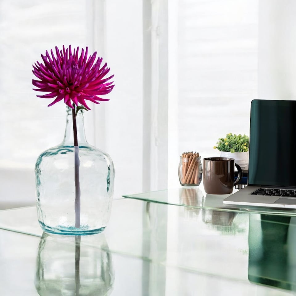 image 1 of 2L Round Recycled Glass Flower Vase