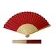 image 3 of Red Paper Foldable Hand Held Bamboo Wooden Fan by Parev