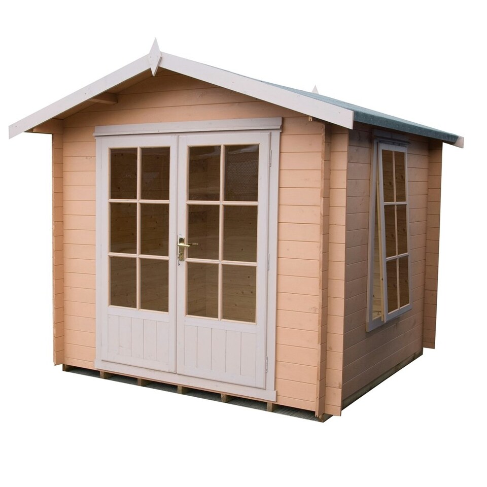 image 1 of 2.7m x 2.7m Premier Apex Log Cabin With Double Doors + Free Floor & Felt (19mm)