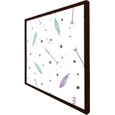 Cute cartoon pattern with feathers and arrows in boho style (Picutre Frame) Brown | M