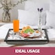 image 4 of GEEZY Wine Quotes Wooden Lap Serving Tray with Bean Bag Cushion 44x34cm