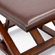 image 4 of Folding Leather Cushion Padded Footstool Foot Rest