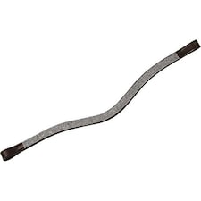 Collegiate Curved Chain Leather Browband - Brown - Cob