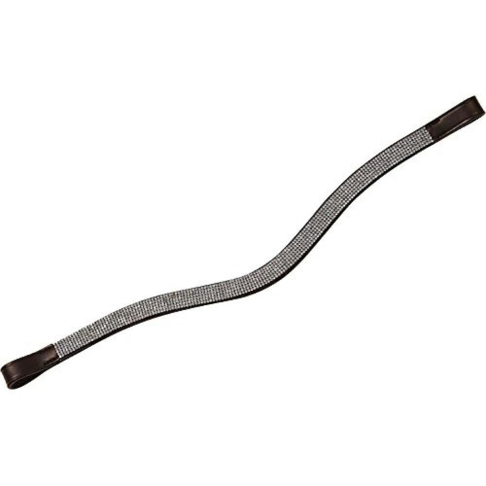 Collegiate Curved Chain Leather Browband - Brown - Cob