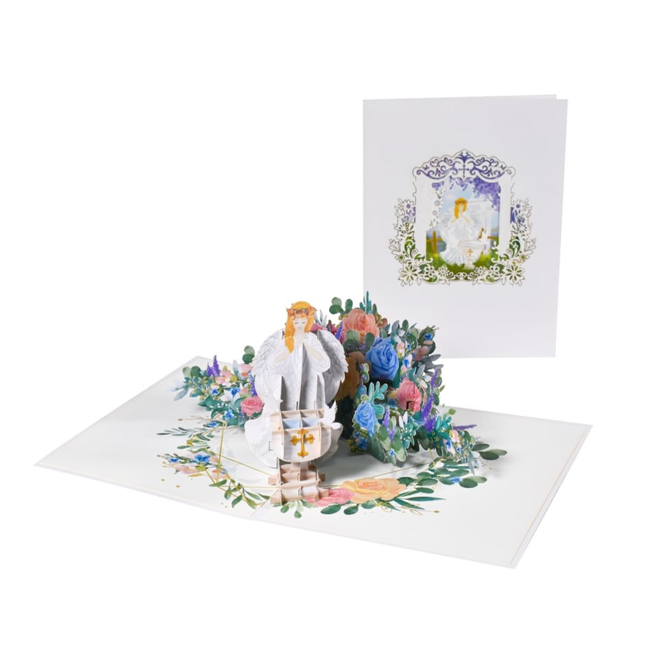 image 1 of Angel’s Blessing 3D Pop-Up Baptism Christening Card
