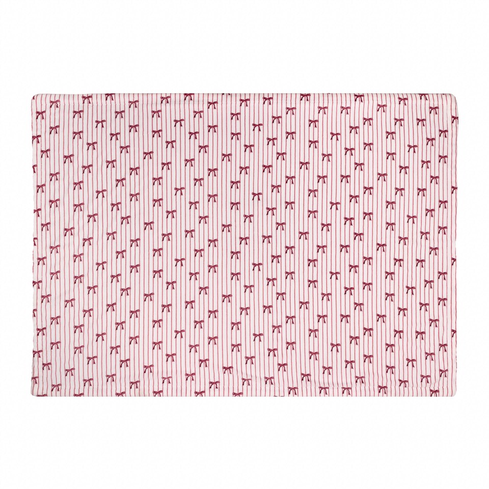image 1 of Furn Noortje Bows Sherpa Fleece Throw | Pink | Silk Pink | 1