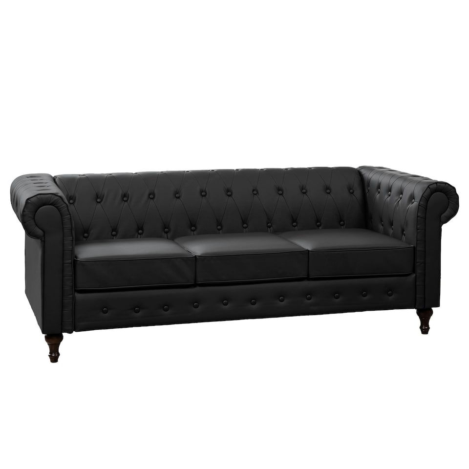 image 1 of Richland 3 Seat Sofa - Black