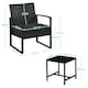 image 3 of Yaheetech 3-Piece Patio Set Rattan Chairs & Table Black