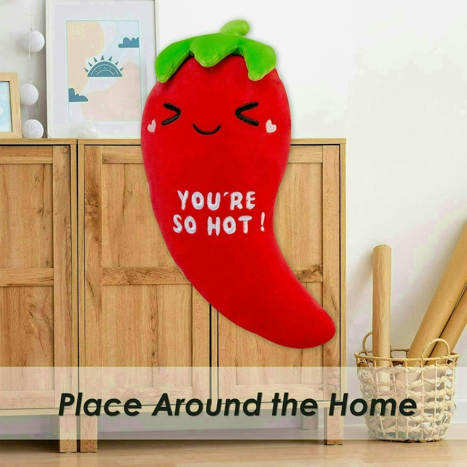 image 1 of Chilli Soft Toy Cute Plushie Huggable Cuddly Stuffed Toy 20cm Red