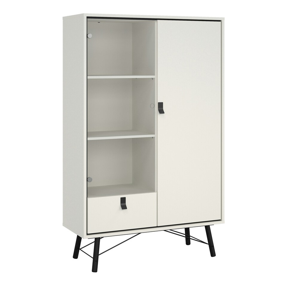 image 1 of Ry China Cabinet 1 Door 1 Glass Door 1 Drawer in Matt White