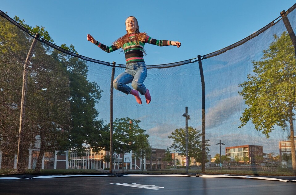 image 1 of 10ft Salta Black Round Premium Edition Trampoline with Enclosure
