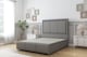 image 1 of Sloomy Lancaster Pewter Dumfries Divan Bed Base 2 Drawers Left Side With 54 Inch Floor Standing Headboard & 12 Inch Matching Footboard | Grey | Pewter | Small Single | 1