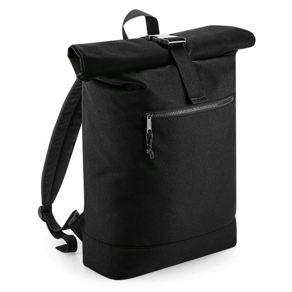 image 1 of Bagbase Roll Top Recycled Backpack - Black - One Size