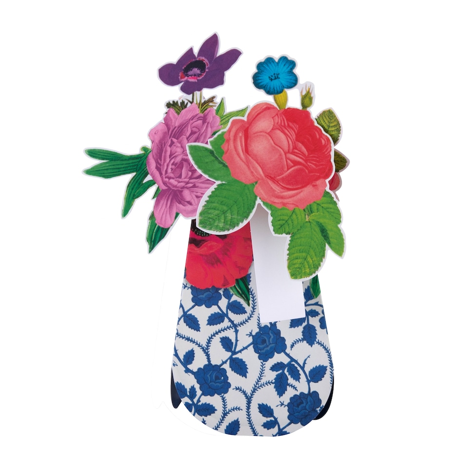 image 1 of Hallmark Magical Botanicals Paper Flowers 'Wonders' - 3D Pop-Up Patterned Vase