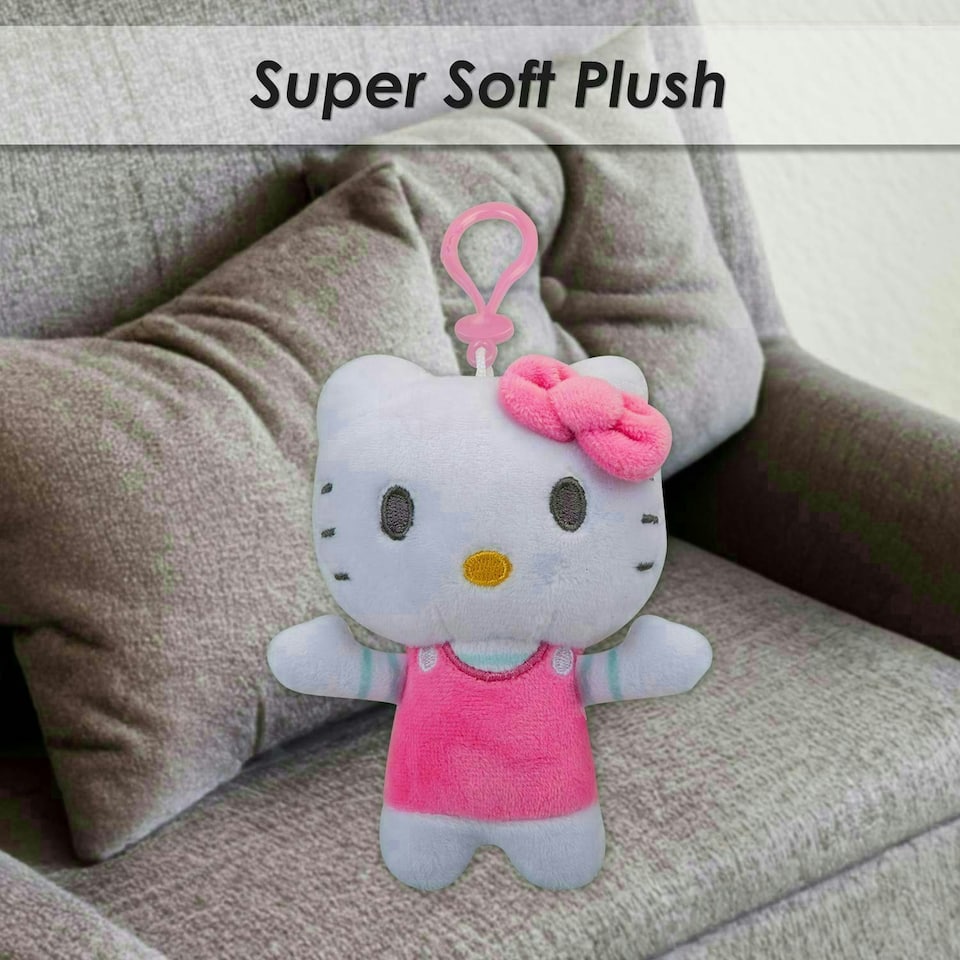 image 1 of Hello Kitty Soft Toy Plush Magenta Cute Character Huggable Cuddly 12cm Pink
