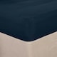 image 4 of OHS Soft Plain Fitted Bed 25cm Deep Elasticated Sheet, Double - Navy Blue