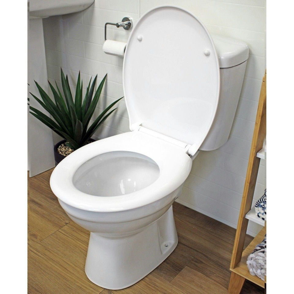 image 1 of Showerdrape Granada White Quick Release Soft Close Toilet Seat