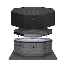 Wave Como 6 Person Eco Foam Hot Tub, EnergySave Bundle, Flint Grey