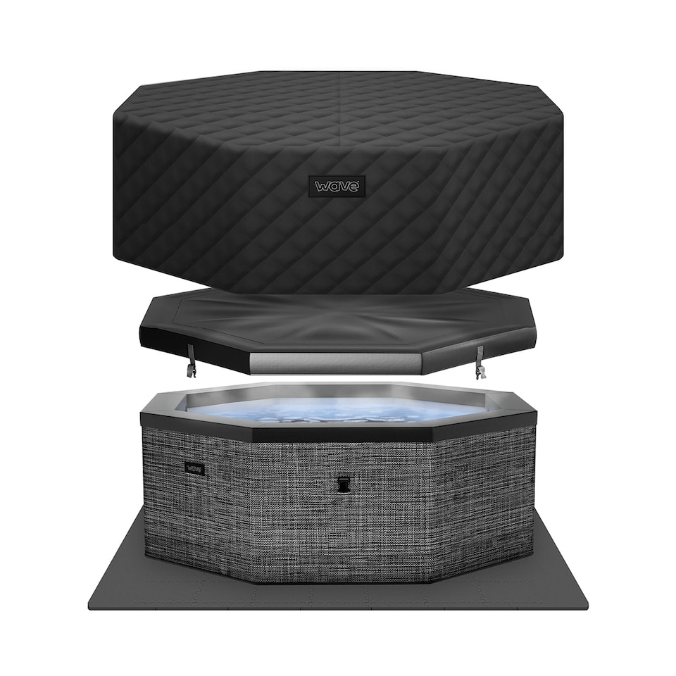 image 1 of Wave Como 6 Person Eco Foam Hot Tub, EnergySave Bundle, Flint Grey