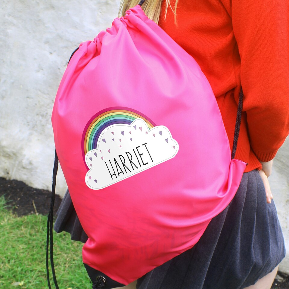 image 1 of Personalised Rainbow Pink Kit Bag Pink