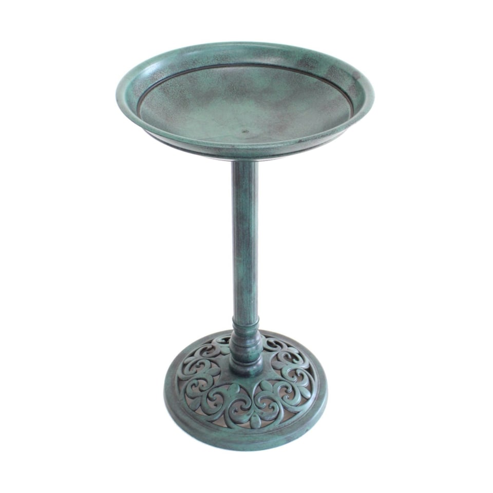 image 1 of Oypla Traditional Ornamental Garden Pedestal Bird Bath Outdoor Water